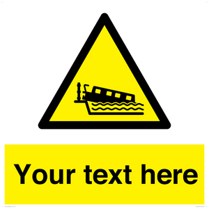 Custom warning grounding narrow boat on lock cill